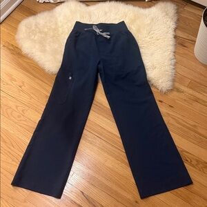 Figs Isabel Wide Leg scrub pants dark harbor color